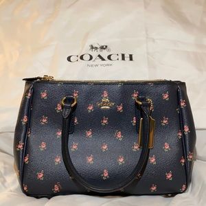 Blue Floral Print Coach Crossbody